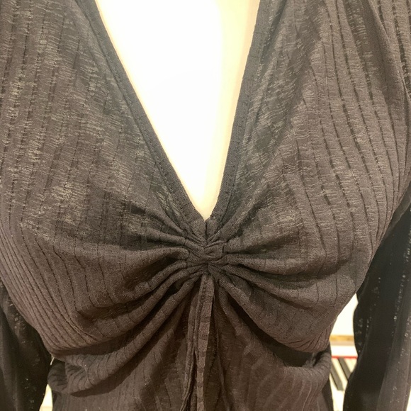 NWOT VTG black hooded coverup dress - Picture 5 of 5